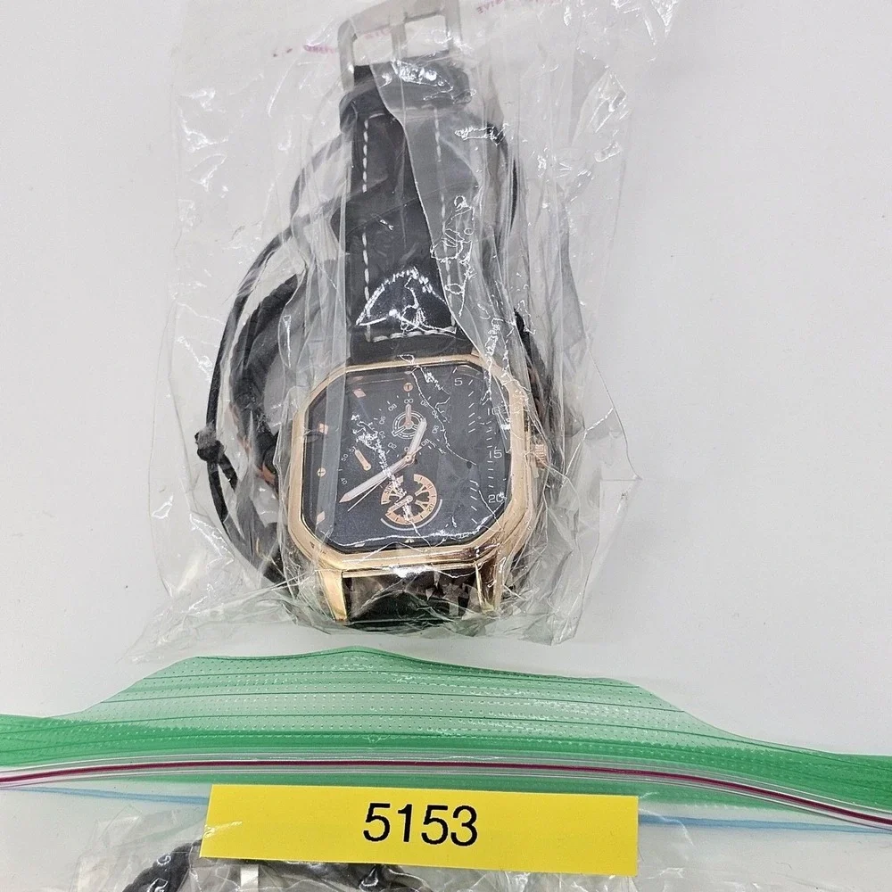 3PC‎ Men's Gift Set Fashion Watch Set Luxury Leather Bracelet and Necklace